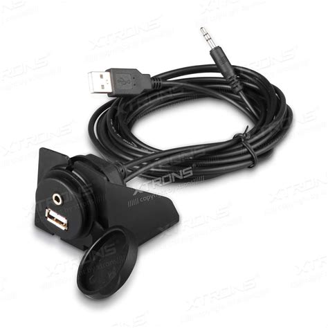 car dashboard flush mount usb, 1.5m car dash flush mount aux usb port panel dual usb extension cable