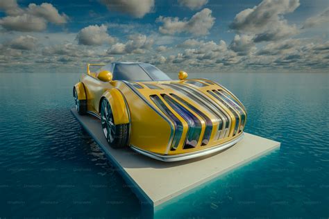 car on floating ice