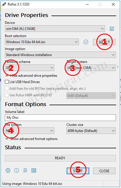cara rufus windows 10 64 bit, Cara membuat flashdisk bootable dengan rufus untuk menginstal windows