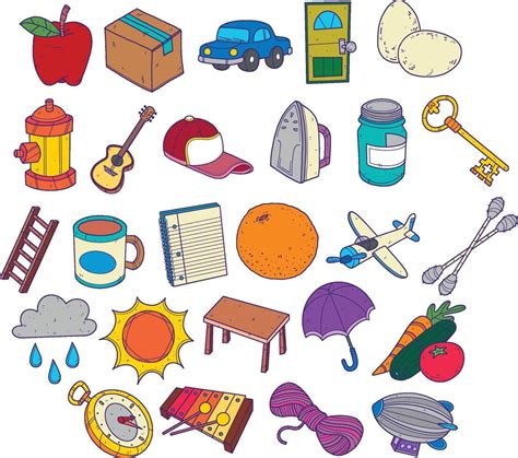 cartoon objects clip art, Funny objects cartoon clip arts illustration set stock vector. Cartoon objects funny illustration clip set arts vector characters