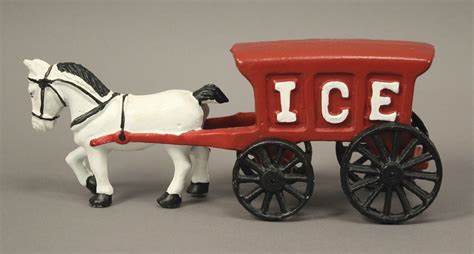 cast iron horse drawn ice wagon