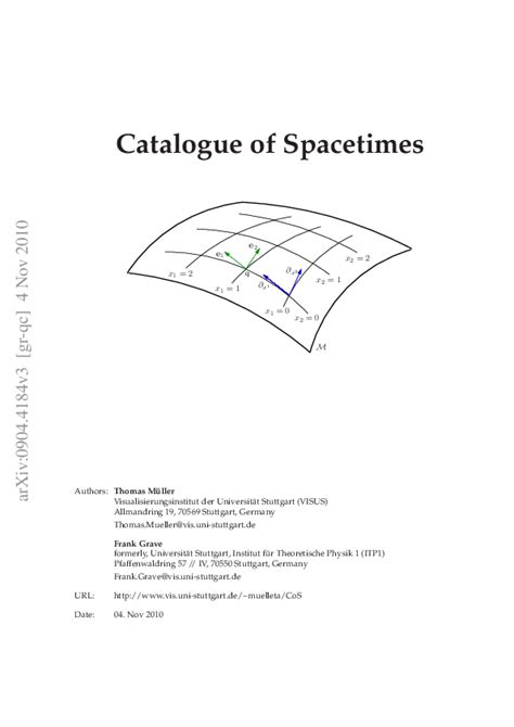 Catalogue Of Spacetimes