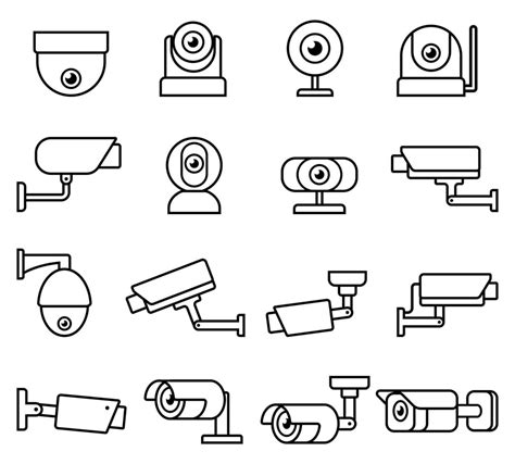 cctv camera line icon, Cctv camera icon
