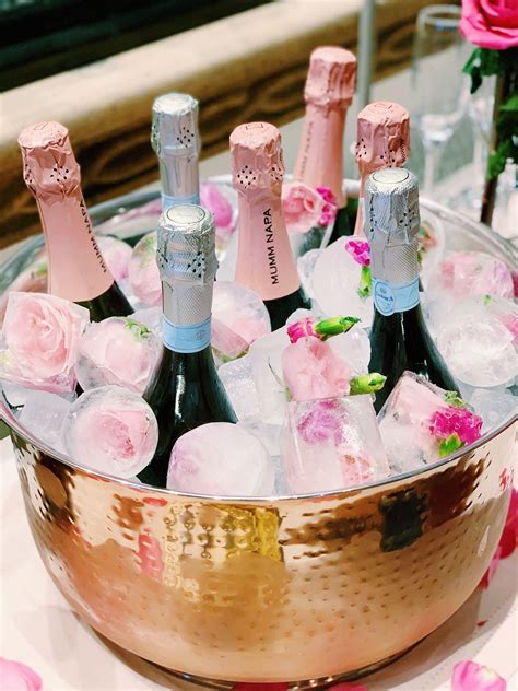 champagne flower ice cubes