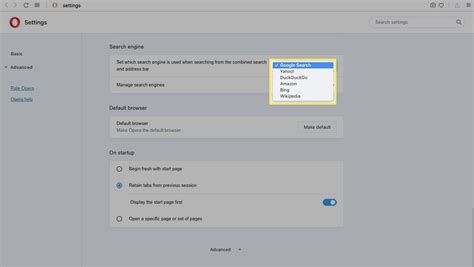 change opera browser search engine, If design