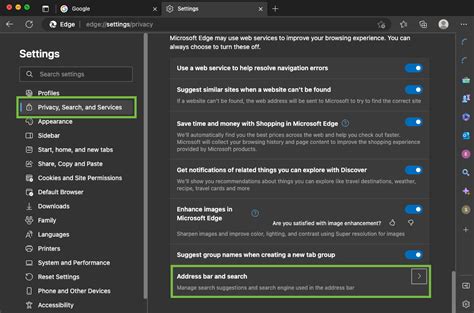 changing browser search engine, Edge default search engine
