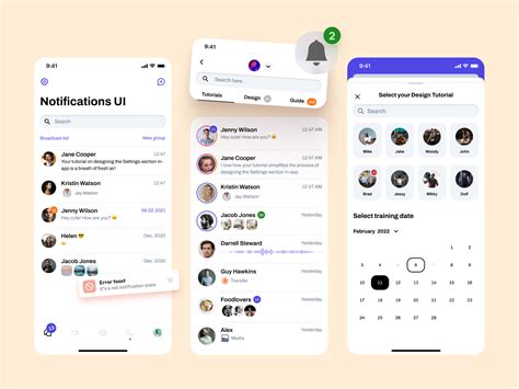 chat request ui notification design, √ mobile app notification ui design