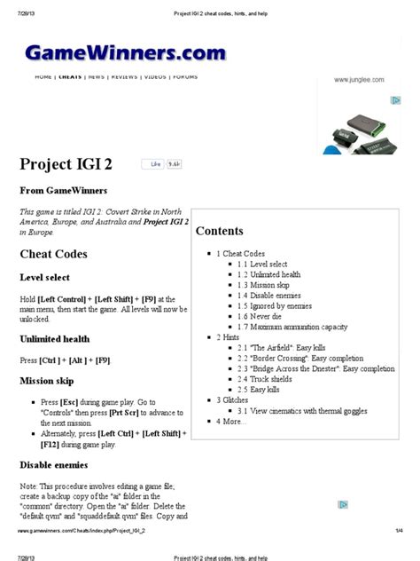 cheat codes for igi 2, Project igi 2 cheat codes, hints, and help