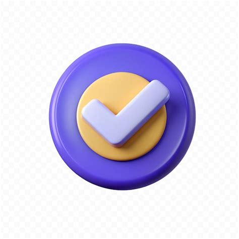 check mark icon transparent 3d, Check mark icon 3d render, isolated on transparent background 22498431 png
