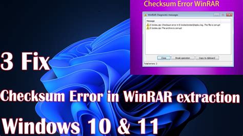 checksum error in winrar extraction, How to install winrar on separate harddrive disk