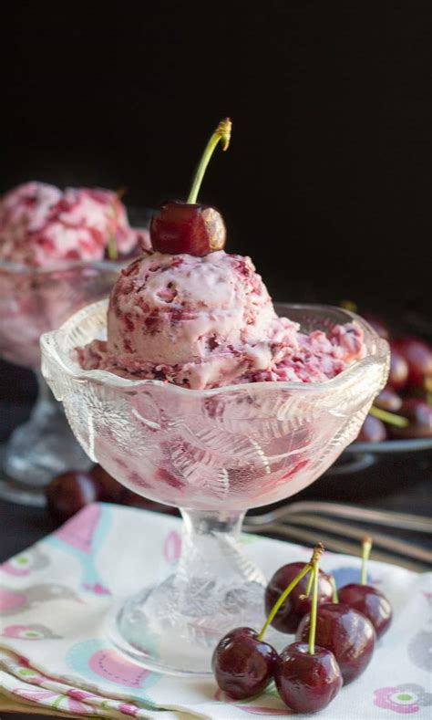 cherry homemade ice cream