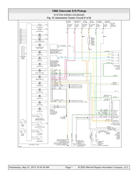 chevy s10 cluster wiring diagram 