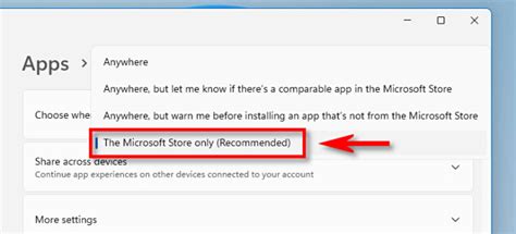 choose where to get apps microsoft store only, Make windows 11 only install apps from microsoft store