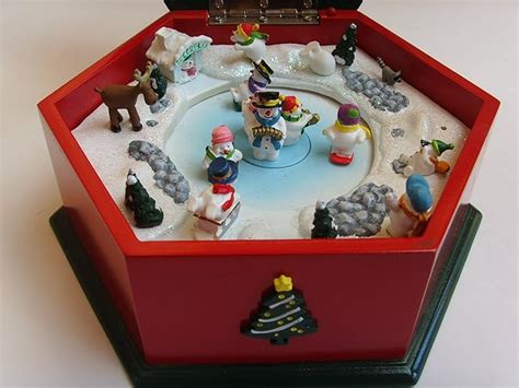 christmas ice skating music box