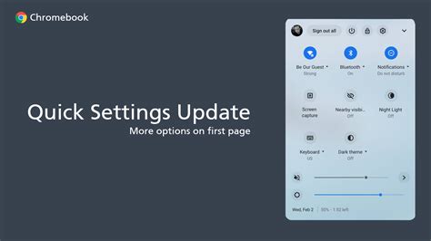 chrome os quick settings, Chrome os quick settings panel now displays nine options instead of six. Os chrome android settings quick left right
