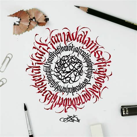 circle calligraphy write design, How to draw flourished calligraphy circles in procreate