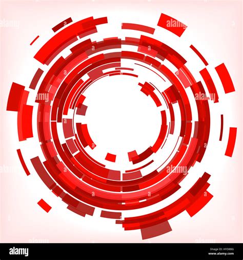 circle red white abstract background, Red abstract background with curves and cirles and white space in