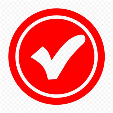 circle with red check mark symbol, Circle with check mark symbol