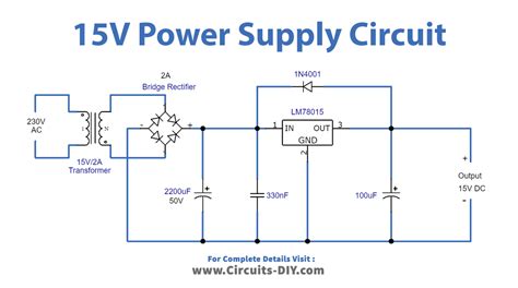 circuit diagram 15v dc power supply 