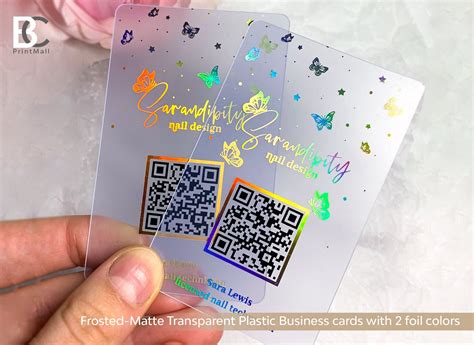 clear business card qr code, Transparent business card clear qr code pvc acrylic frosty