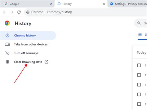 clearing the browser history, 
