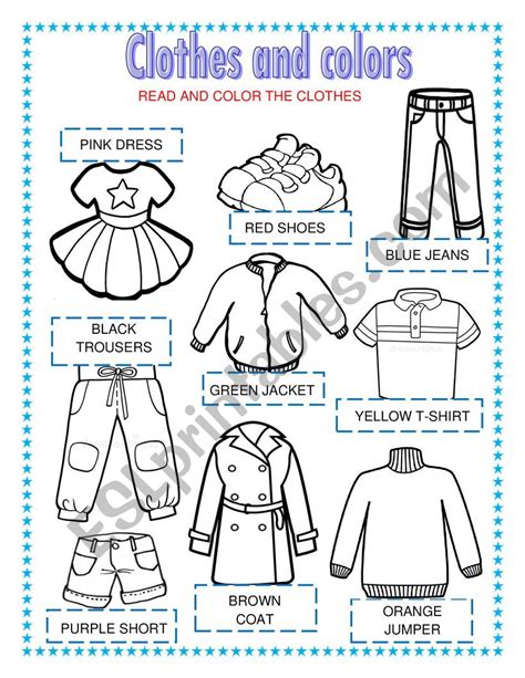 clothes and colours worksheet, Clothes colours worksheet worksheets kids english printable ingles pdf para grade kindergarten niños activities housview fichas learning pages adjective guardado. Clothes and colours 3 worksheet