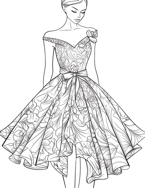 clothes design coloring pages, Realistic fashion coloring pages