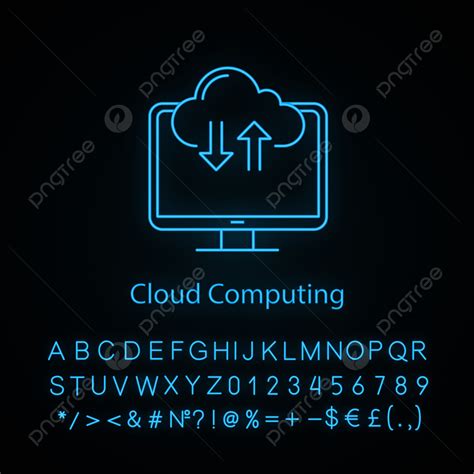 cloud computing icon neon transparent, Glowing neon cloud design element 23817148 png