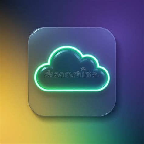 cloud computing icon neon transparent gradient, Glowing neon cloud design element 23817148 png