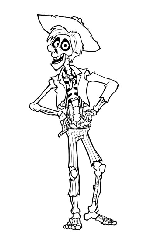 coco skeleton coloring pages, Coco printable coloring pages