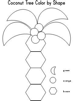 coconut tree color by shape, Pin on food