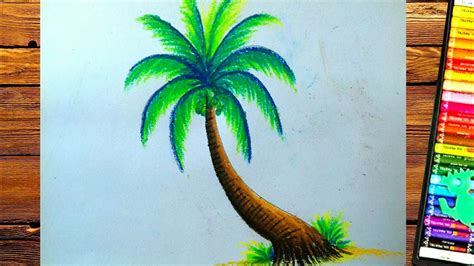 coconut tree drawing with color, Coconut coloring pages