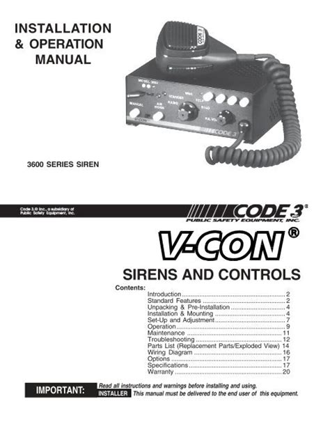 code 3 vcon siren wiring diagram 