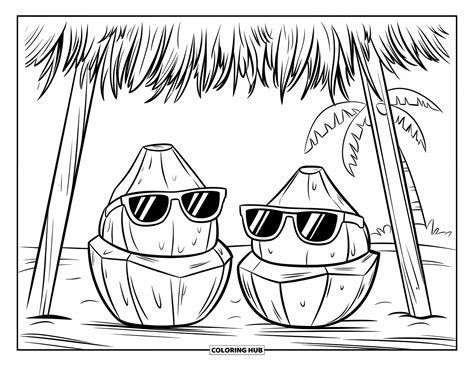 coloring pages of coconuts, Coloring pages of coconuts