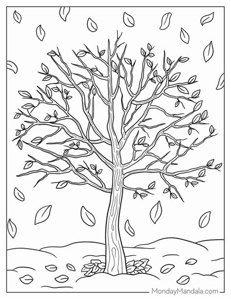 coloring pages of fall trees, Coloring pages autumn trees free printable tree coloring pages for kids