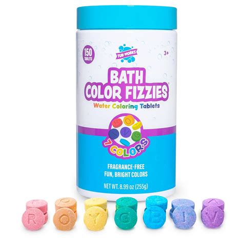 coloured bath water tablets, Color my bath