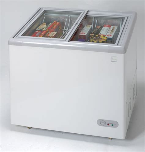 commercial glass top freezer