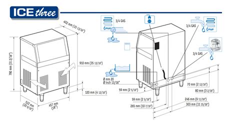 commercial ice maker dimensions