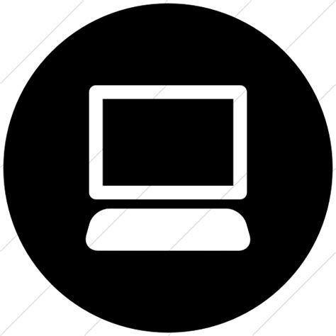 computer icon black and white in circle, Computer icon black white circle stock vector (royalty free) 1815671213