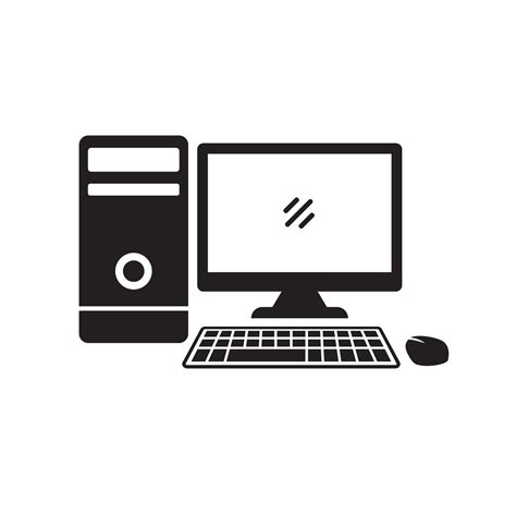 computer icon clip art black, Black computer icon