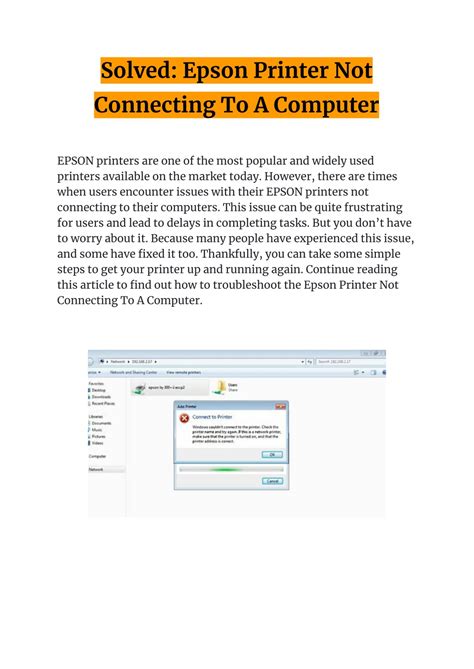 computer not connecting to printer epson, How to add a printer to epson connect services: step-by-step