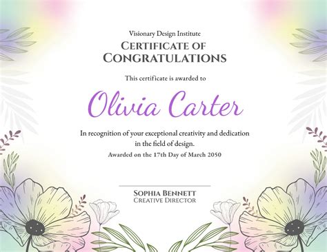 Congratulations Template Certificate