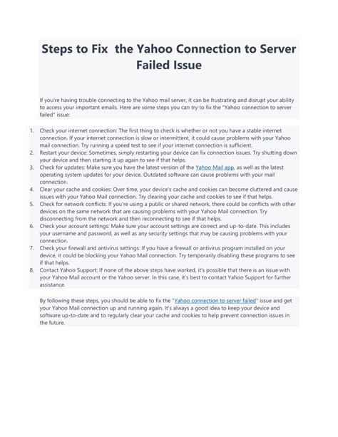connection to the server failed yahoo, Yahoo mail connection to server failed 2019. How to tackle the 'yahoo connection to server failed' problem?