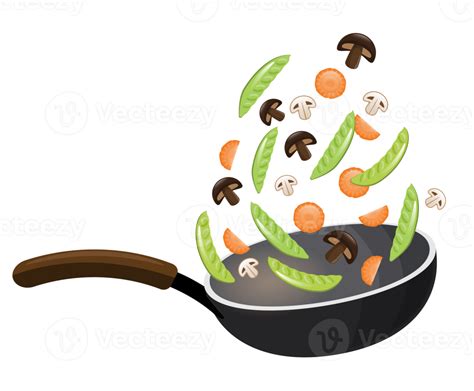 cooked vegetables clip art transparent background, Fried vegetables cooking clipart. free download transparent .png. Vegetables fried frying creazilla