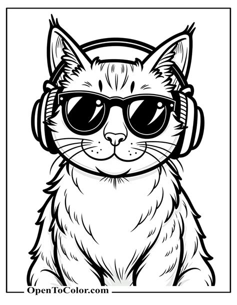 cool cat coloring pages, Cat coloring book for adults