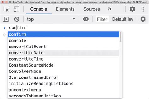 copy console log object to clipboard, Copy data to the clipboard