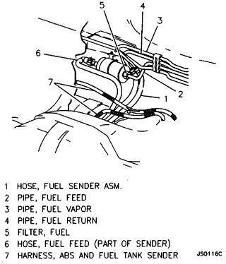 corsica fuel filter location 