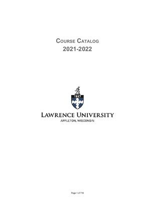 Course Catalog Lawrence University