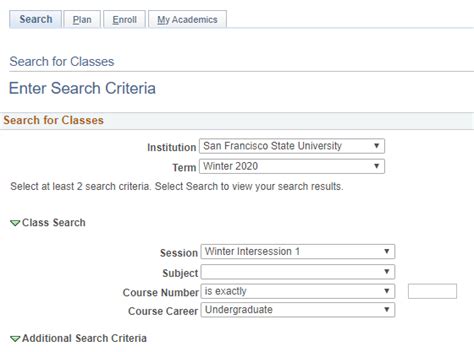 Course Catalog Sfsu