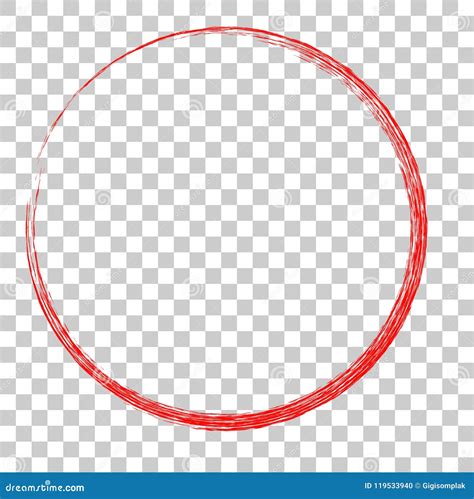 crayon stroke back ground red circle, Circle transparent crayon red background frame vector effect. Red circle crayon frame, at transparent effect background stock vector